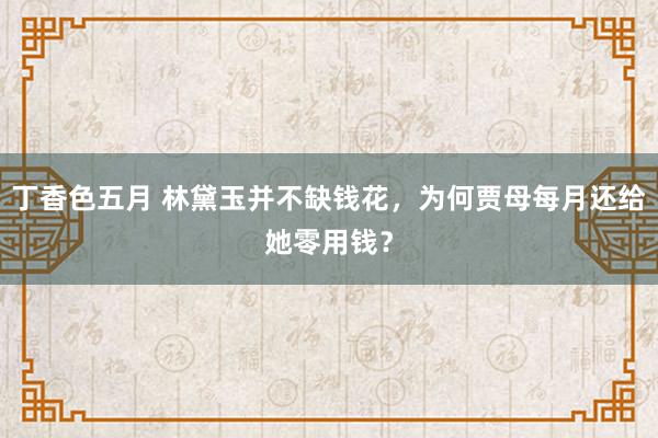 丁香色五月 林黛玉并不缺钱花,为何贾母每月还给她零用钱?
