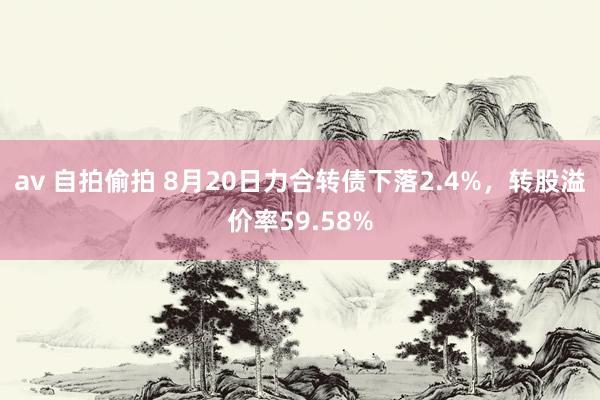 av 自拍偷拍 8月20日力合转债下落2.4%,转股溢价率59.58%