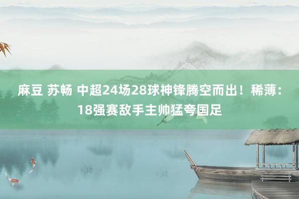 麻豆 苏畅 中超24场28球神锋腾空而出!稀薄:18强赛敌手主帅猛夸国足