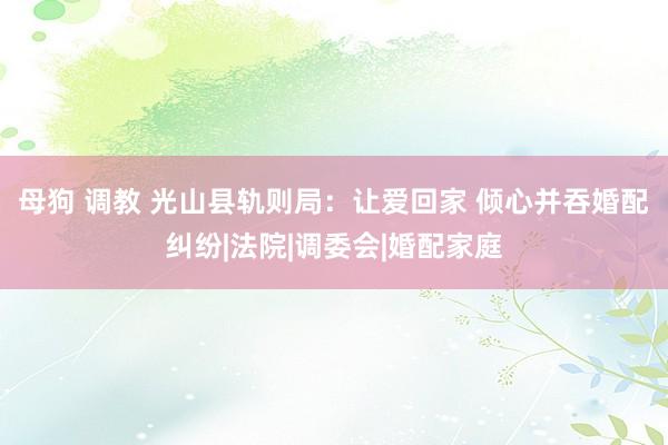 母狗 调教 光山县轨则局:让爱回家 倾心并吞婚配纠纷|法院|调委会|婚配家庭