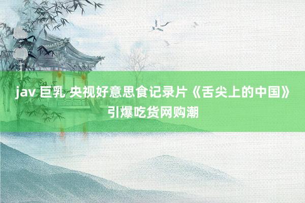 jav 巨乳 央视好意思食记录片《舌尖上的中国》引爆吃货网购潮