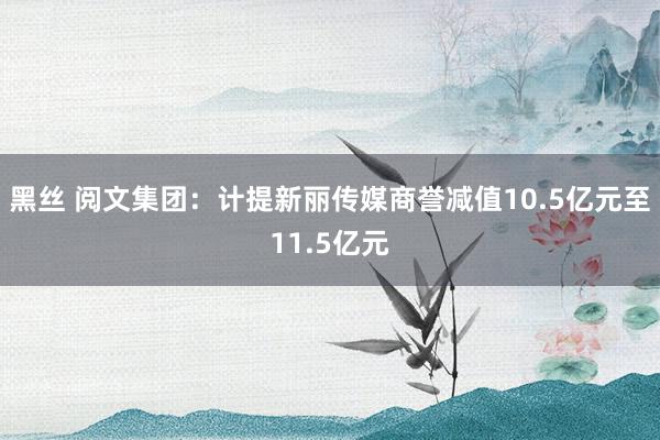 黑丝 阅文集团:计提新丽传媒商誉减值10.5亿元至11.5亿元