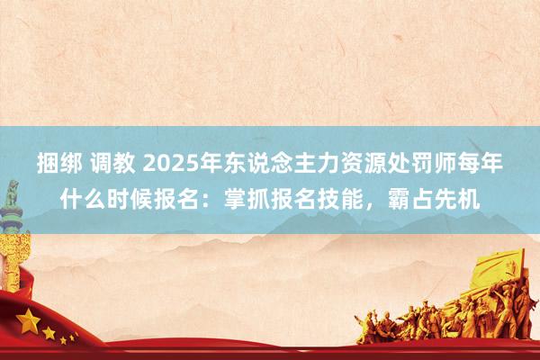 捆绑 调教 2025年东说念主力资源处罚师每年什么时候报名:掌抓报名技能,霸占先机